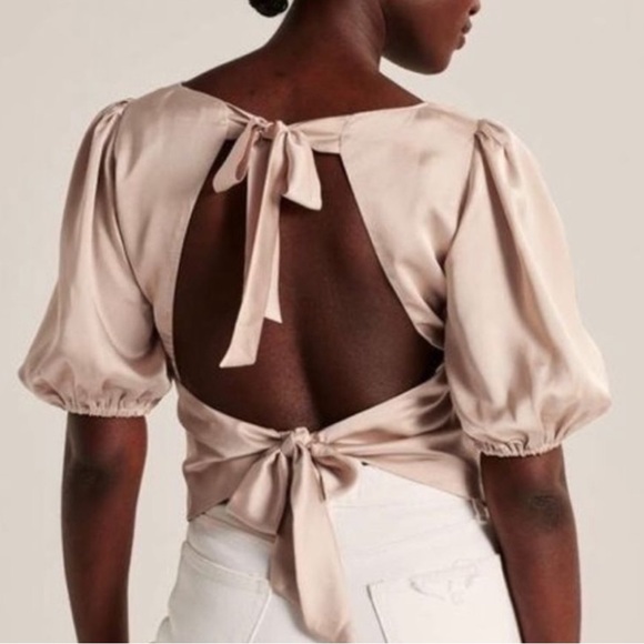 Abercrombie & Fitch *BLACK* Satin Blouse - Picture 2 of 5